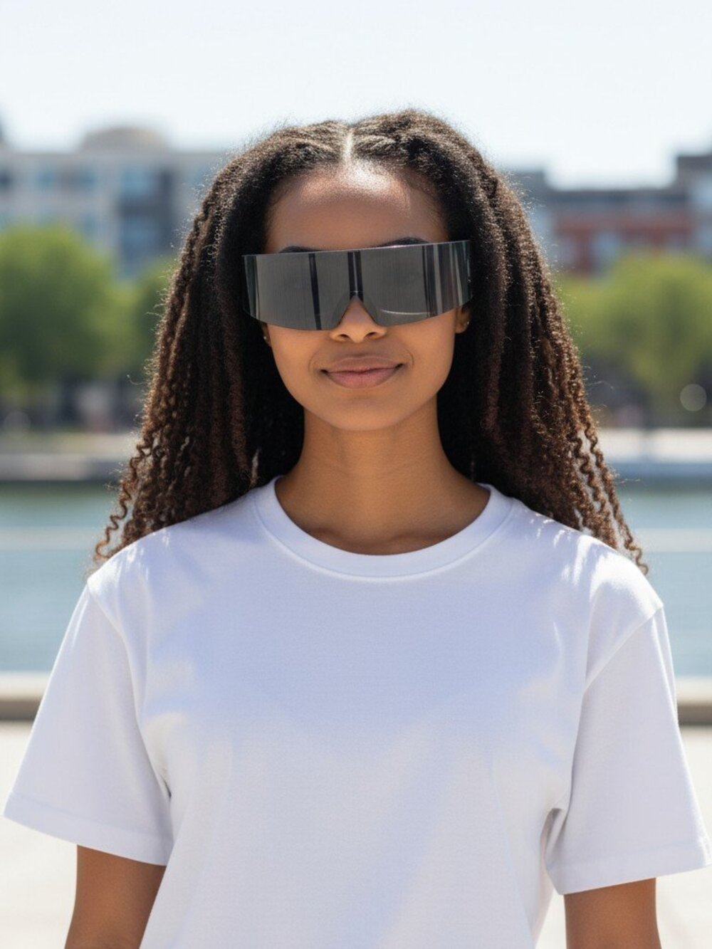 Cyberpunk Futuristic Wrap‑Around Sunglasses – One‑Piece Mirror Visor – Unisex Pa